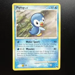 FREE SHIPPING 2009 Pokemon, Pop Series 9, #16/17 Piplup Lv. 6, Common - Image 1
