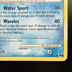 FREE SHIPPING 2009 Pokemon, Pop Series 9, #16/17 Piplup Lv. 6, Common - Image 4