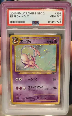 Pokemon Espeon Neo 2 Japanese Holo Rare #196 PSA 10 Gem Mint - Image 1