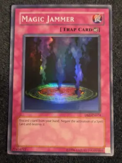 Yugioh Magic Jammer DB2-EN074 Super Rare Unlimited LP Lightly Played - Image 1