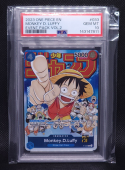 Monkey D. Luffy P-033 PSA 10 Event Pack Vol 2 Promo English One Piece Card Game - Image 1
