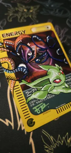 Pokemon TCG Espeon Deoxys 1/1 Custom Sketch Card By Sketch Artist "FreshPrints" - Image 3