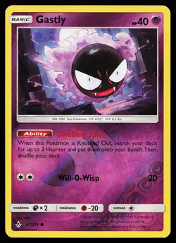 Gastly 67/214 Reverse Holo Unbroken Bonds Pokemon Card - Image 1