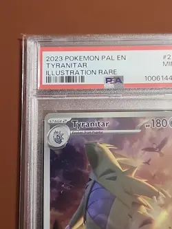 2023 Pokemon TCG Tyranitar Holo Card , Paldea Evolved, Illus. Rare, 222/193 PSA9 - Image 2