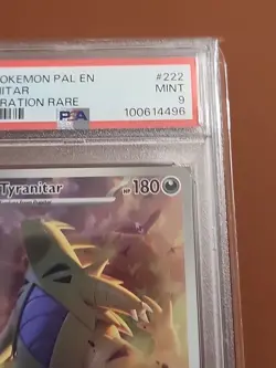 2023 Pokemon TCG Tyranitar Holo Card , Paldea Evolved, Illus. Rare, 222/193 PSA9 - Image 3