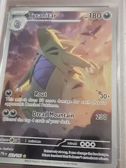 2023 Pokemon TCG Tyranitar Holo Card , Paldea Evolved, Illus. Rare, 222/193 PSA9 - Image 4