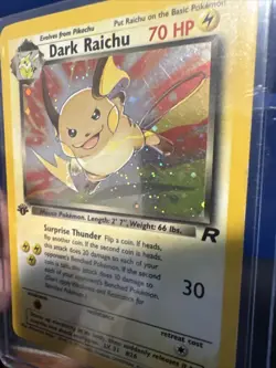 Pokemon Card - Team Rocket 83/82 - DARK RAICHU (holo-foil) *1st Edition* - Image 3