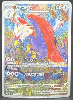 Pokemon TCG Braviary 214/191 Sv08: Surging Sparks Illustration Rare Holo Card - Image 1