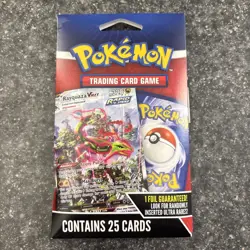 Pokemon Sealed TCG Rayquaza VMax With 25 Cards And 1 Guaranteed Foil Card - Image 1