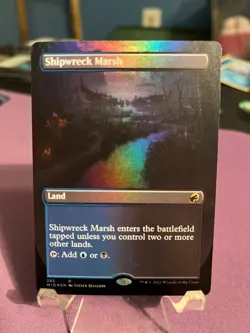 MTG Shipwreck Marsh - Borderless, Full Art Land NM Midnight Hunt - Image 1