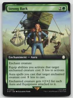 Strong Back (Extended Art) Enchantment — Aura PIP #402 R Normal NM - Image 1