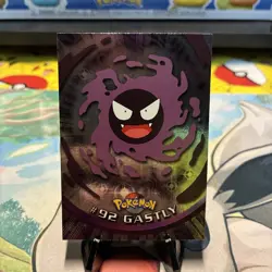 2000 Topps Pokemon TV Animation Series 2 #92 Gastly holo Foil Blue Logo - Image 1