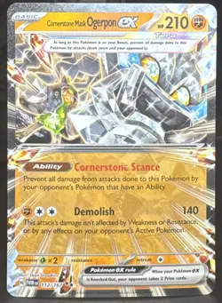 Pokemon Cornerstone Mask Ogerpon ex 058/131 Sv: Prismatic Evolutions Double Rare - Image 1