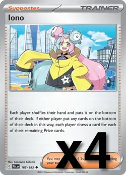 4x Iono 185/193 x4 - Paldea Evolved - Pokemon TCG - Playset - Image 1