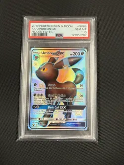 Pokemon 2019 Sun & Moon Hidden Fates #SV69 FA/Umbreon GX PSA 10 - Image 1