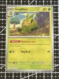 Pokemon TCG Swadloon #002/086 White Flare Master Ball Reverse Holo - Image 1