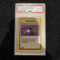1999 Pokemon Base Set 1ST EDITION GERMAN Energiezugewinnung #81 PSA 10 - Image 1