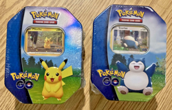 Pokemon TCG: Pokemon Go Tin Set Of 2x New & Sealed Pikachu & Snorlax - Image 1