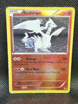 Pokemon Reshiram Black & White Reverse Holo 26/114 Damaged Condition - Image 1