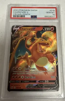 2023 Pokemon Charizard V #018/159 Holo Crown Zenith PSA 10 MINT - Image 1