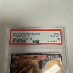 2023 Pokemon Charizard V #018/159 Holo Crown Zenith PSA 10 MINT - Image 2