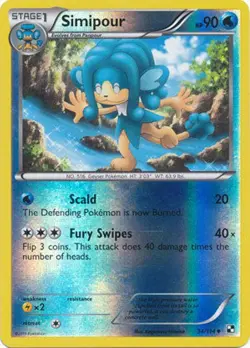 Simipour 34/114 Black & White REVERSE HOLO PERFECT MINT! Pokemon - Image 1
