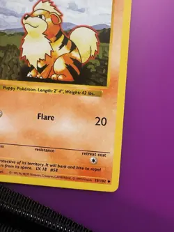 Pokemon Growlithe 28/102 1st Edition Shadowless, Base Set NM+ - Image 4