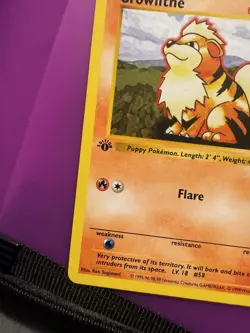 Pokemon Growlithe 28/102 1st Edition Shadowless, Base Set NM+ - Image 5