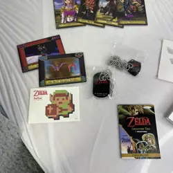LEGEND OF ZELDA COLLECTOR ITEMS Collector's Fun Box TAGS CARDS PIN STICKERS - Image 2
