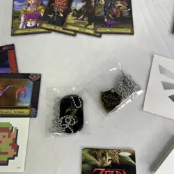 LEGEND OF ZELDA COLLECTOR ITEMS Collector's Fun Box TAGS CARDS PIN STICKERS - Image 5