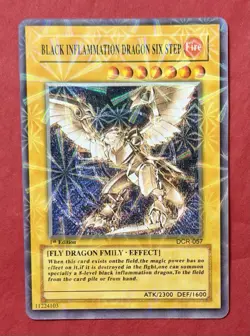 Yu-Gi-Oh! TCG Fake Card Poorly Translated Funny Holo- Black Dragon Six Step - Image 1