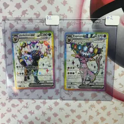 Pokemon TCG Espeon GX & Umbreon GX Holo 2-Card Lot English both NM - Image 1