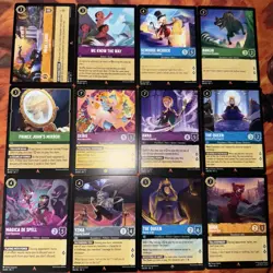 LOT X12 Disney Lorcana Shimmering Skies- Rare/Super Rare/ Other -TCG Card Lot - Image 1
