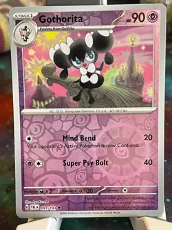 POKEMON GOTHORITA 091/193 UNCOMMON REVERSE HOLOFOIL PALDEA EVOLVED NM CARD - Image 1