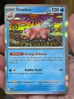 POKEMON SLOWBRO 043/198 RARE HOLOFOIL SCARLET VIOLET NM CARD - Image 1