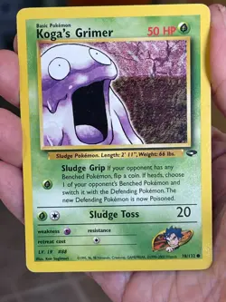 POKEMON KOGA'S GRIMER 78/132 COMMON GYM CHALLENGE LP CARD - Image 1