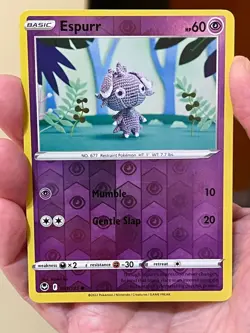 POKEMON ESPURR 081/195 COMMON SILVER TEMPEST LP CARD - Image 1