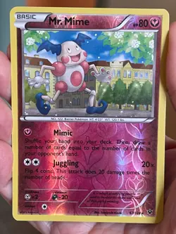 POKEMON MR. MIME 67/124 RARE REVERSE HOLOFOIL FATES COLLIDE NM CARD - Image 1