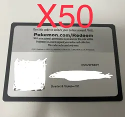 X50 Pokemon Scarlet & Violet 151 Code Card Pokemon TCG Live - Image 1