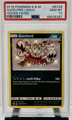 2019 Pokemon PSA 10 GEM MT Guzzlord SV26 Sun & Moom Hidden Fates Holofoil - Image 1