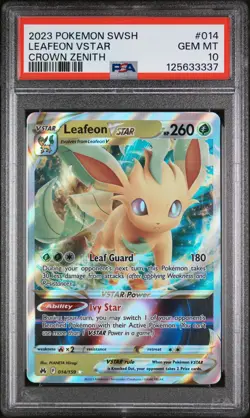 2023 POKEMON SWORD & SHIELD CROWN ZENITH #014 LEAFEON VSTAR PSA 10 - Image 1