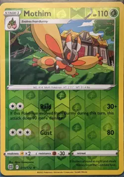 Pokemon TCG Mothim Sword & Shield: Brilliant Stars 011/172 Reverse Holo Mint/NM - Image 1