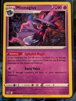 Pokemon TCG Mismagius Silver Tempest 064/195 Regular Rare - Image 1