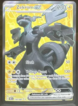 Pokemon TCG Zekrom ex 158/086 Sv: Black Bolt Ultra Rare (Full Art) Holo Card - Image 1
