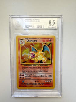 POKEMON - 1999 BASE SET #4 CHARIZARD-HOLO BGS 8.5 - Image 1