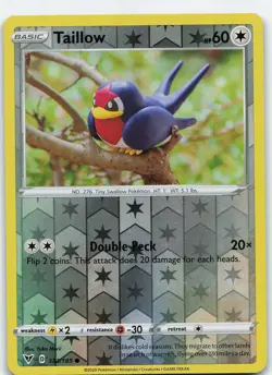 Taillow 133/185 SWSH04: Vivid Voltage Common Reverse Holo MP Pokemon TCG - Image 1