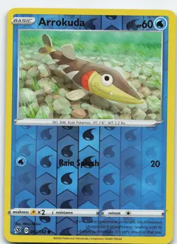 Arrokuda 052/192 SWSH02: Rebel Clash Common Reverse Holo MP Pokemon TCG - Image 1