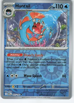 Huntail 055/182 SV10: Destined Rivals Uncommon Reverse Holo MP Pokemon - Image 1