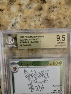2023 POKEMON JAPANESE YU NAGABA LEAFEON #068/SV-P HOLO Beckett 9.5 Gem Mint - Image 4