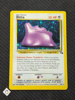 Ditto 3/62 - Fossil Unlimited Holo Rare Pokemon TCG LP - Image 1